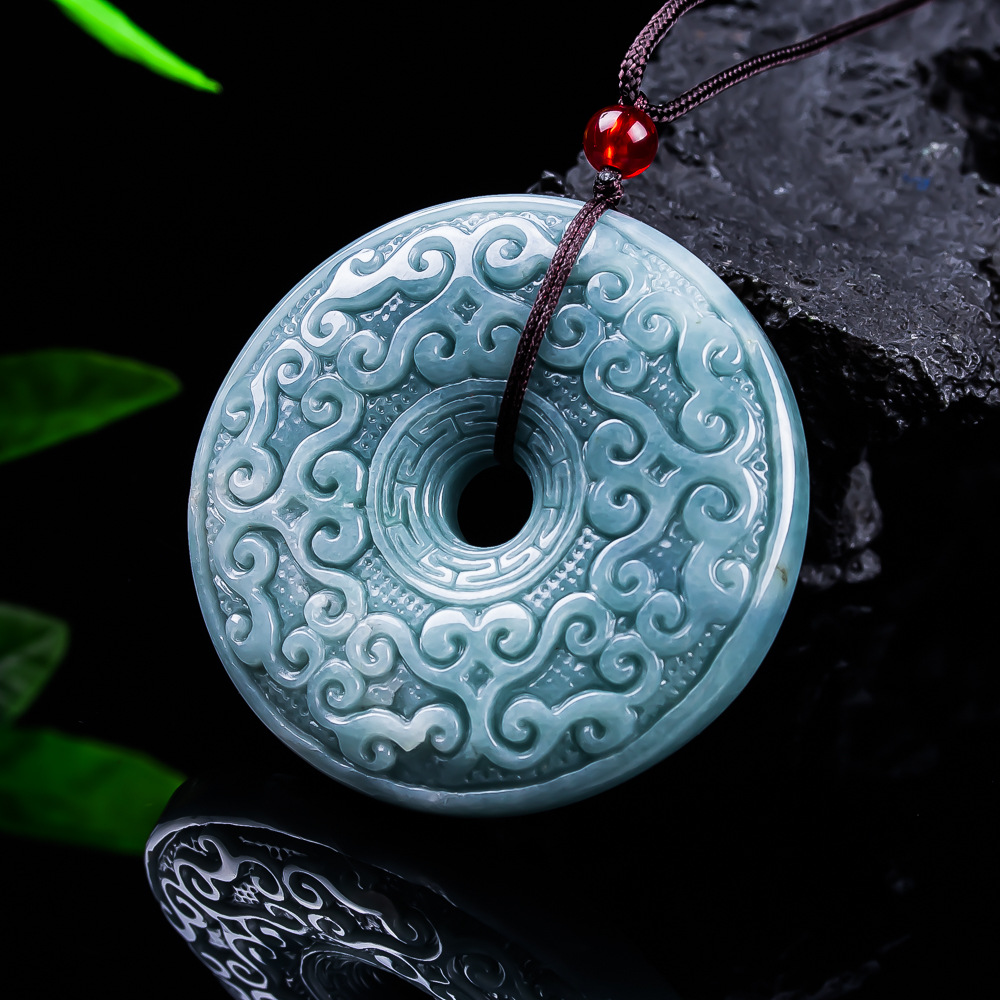 Jewelry & Watches Spółka Z Ograniczoną Odpowiedzialnością Sp Z Oo - Naturalny birmański jadeitowy wisiorek w kształcie