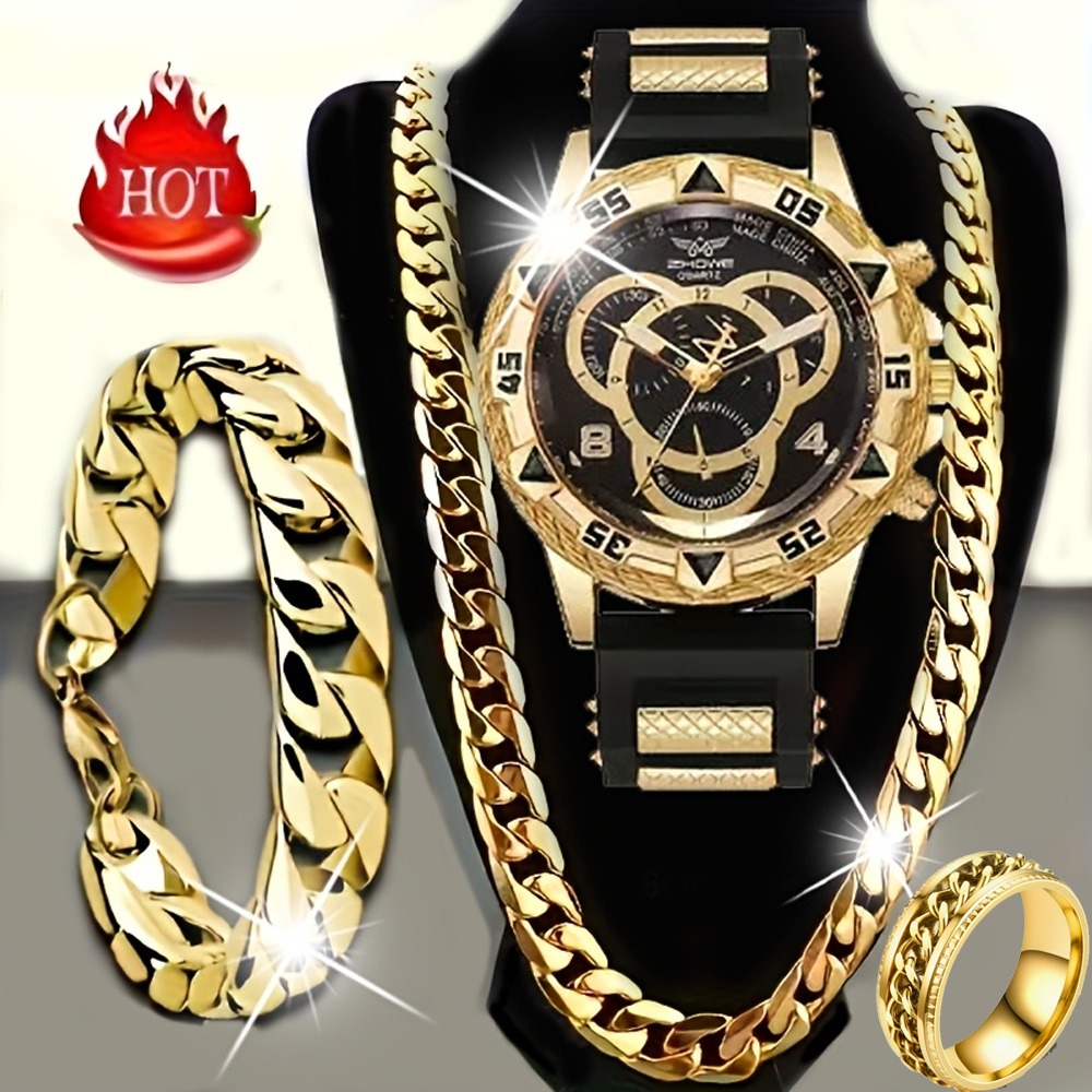 Mystery Jewelry Jar Watches - 4-częściowy luksusowy zestaw męski zegarka i