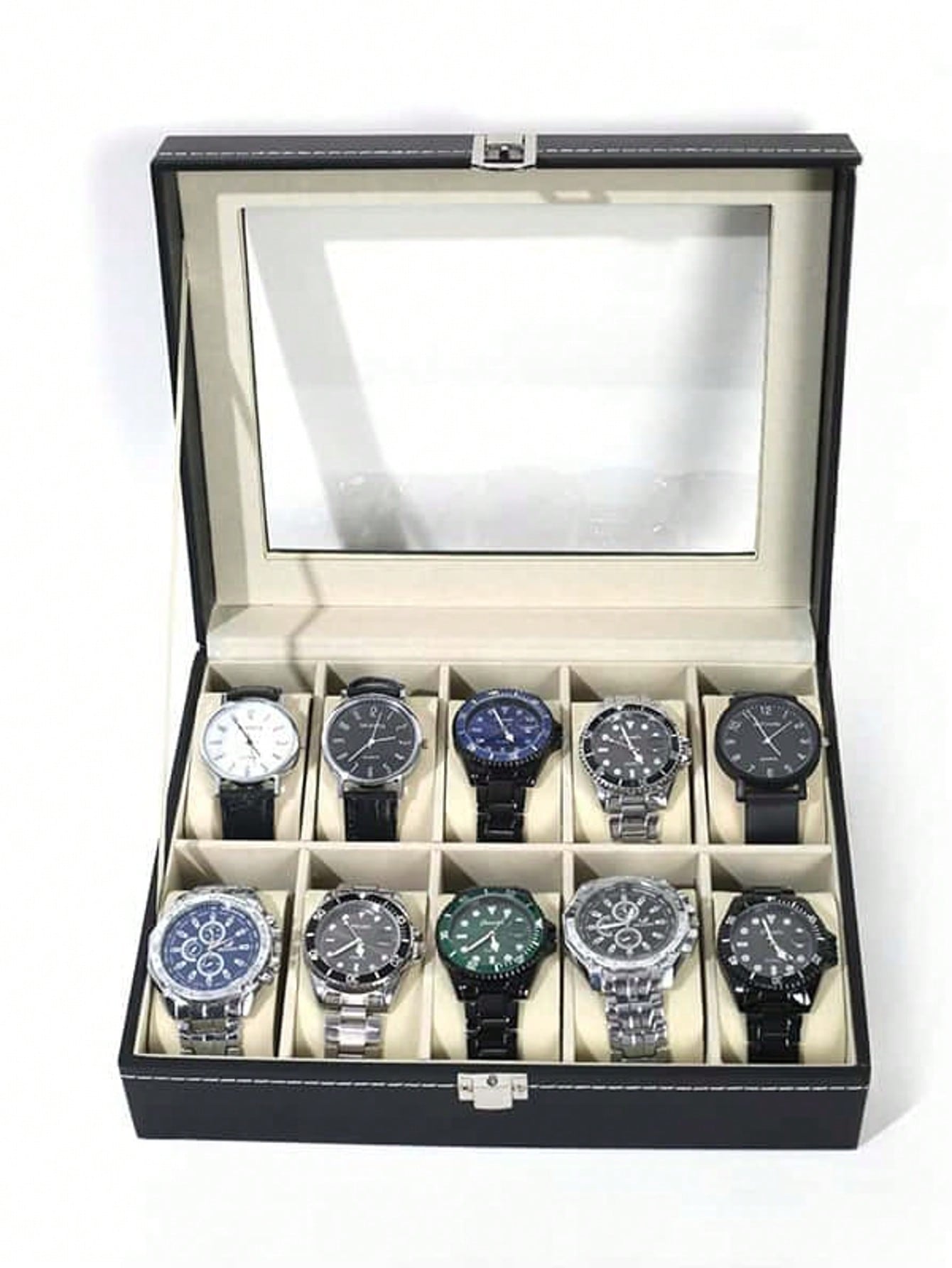 Mystery Jewelry Jar Watches - Skórzane pudełko na zegarki z zamkiem,