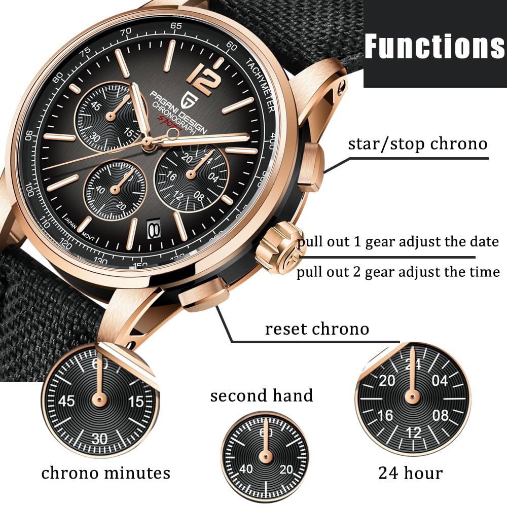 Jewelry Inspired Watches - PAGANI DESIGN Nowy Męski Zegarek 41mm