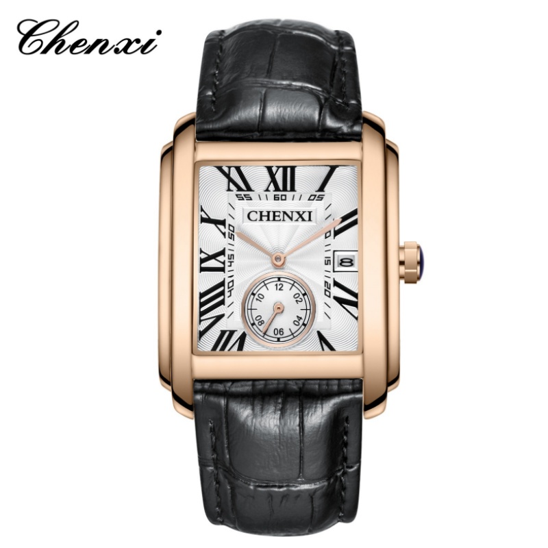 Jewelry Inspired Watches - CHENXI 8216 moda klasyczne kwadratowe brązowe