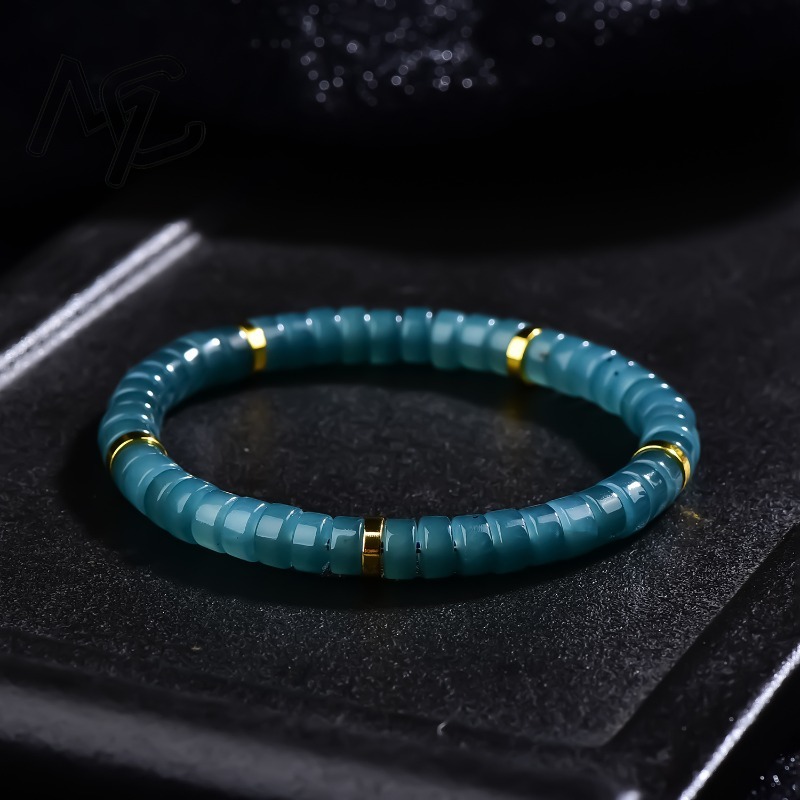 Jewelry & Watches Spółka Z Ograniczoną Odpowiedzialnością Sp Z Oo - Naturalny Jadeit Niebieski Wodny Koraliki Abakusowe