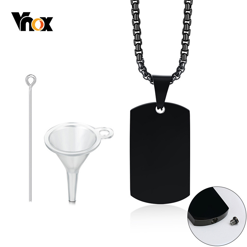Mens Dog Tag Necklace - Vnox Men Dog Tag Container Naszyjnik,