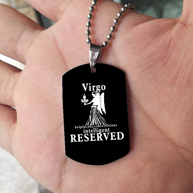 12 znaki zodiaku naszyjnik dla – Mens Dog Tag Necklace recenzja i cena