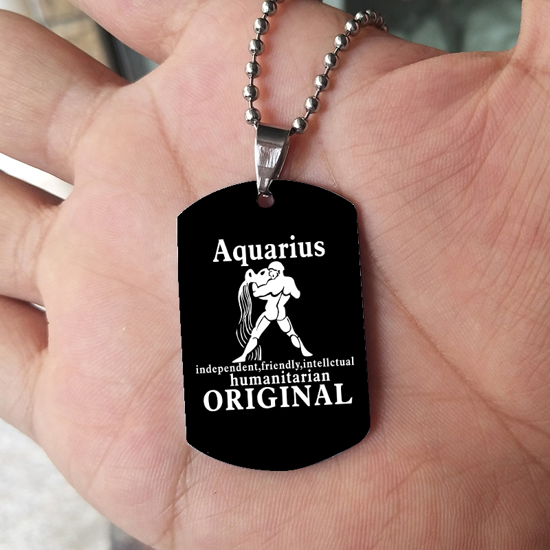12 znaki zodiaku naszyjnik dla – Mens Dog Tag Necklace recenzja i cena