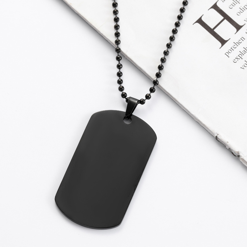 HNSP Gładka zawieszka ze stali – Mens Dog Tag Necklace recenzja i cena