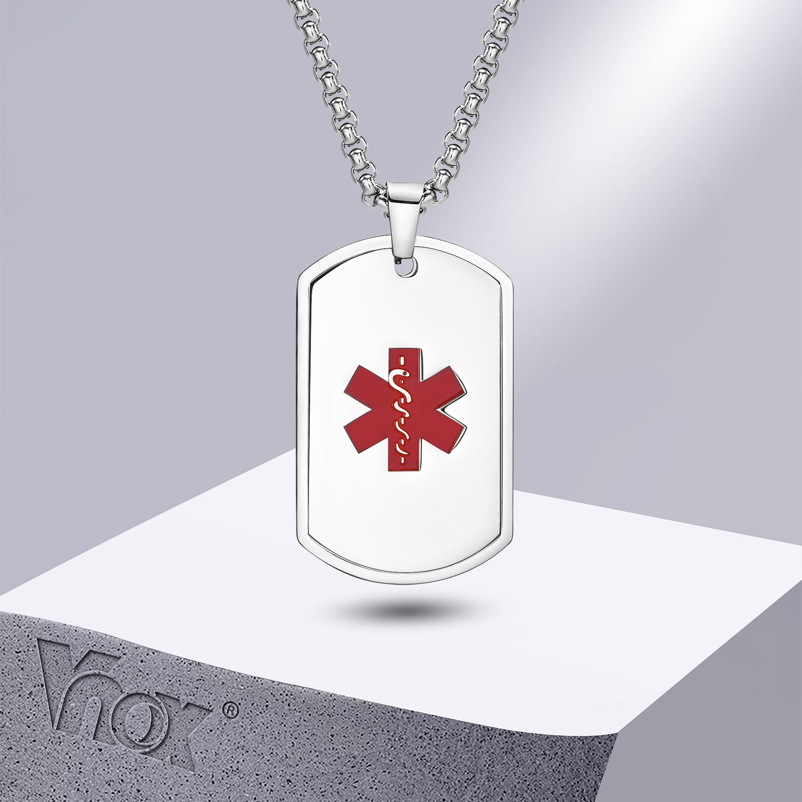 Vnox Medical Alert ID Naszyjni – Mens Dog Tag Necklace recenzja i cena