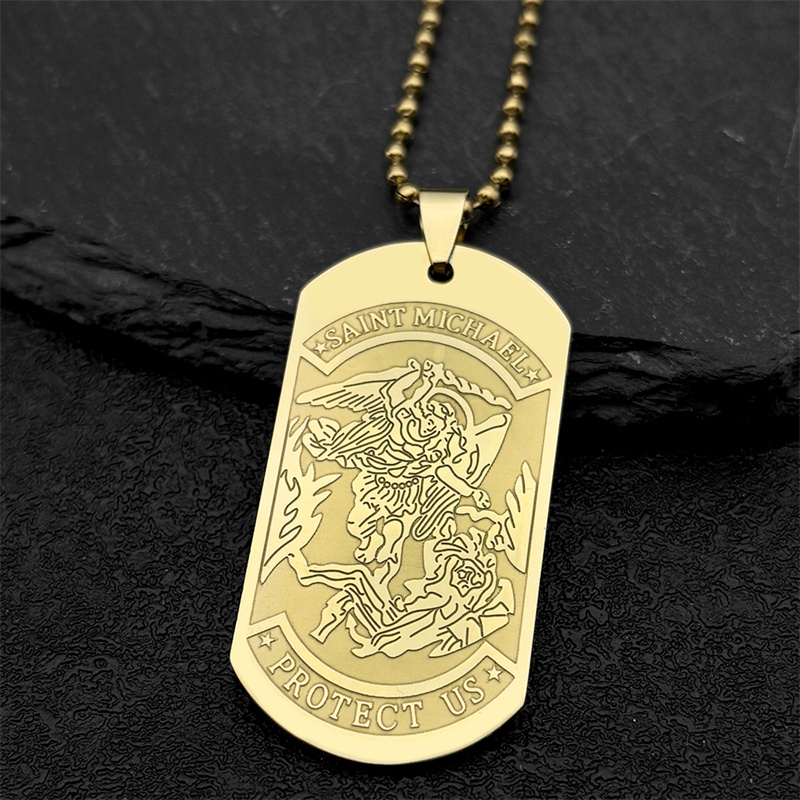 SAINT MICHAEL PROTECT US Archa – Mens Dog Tag Necklace recenzja i cena