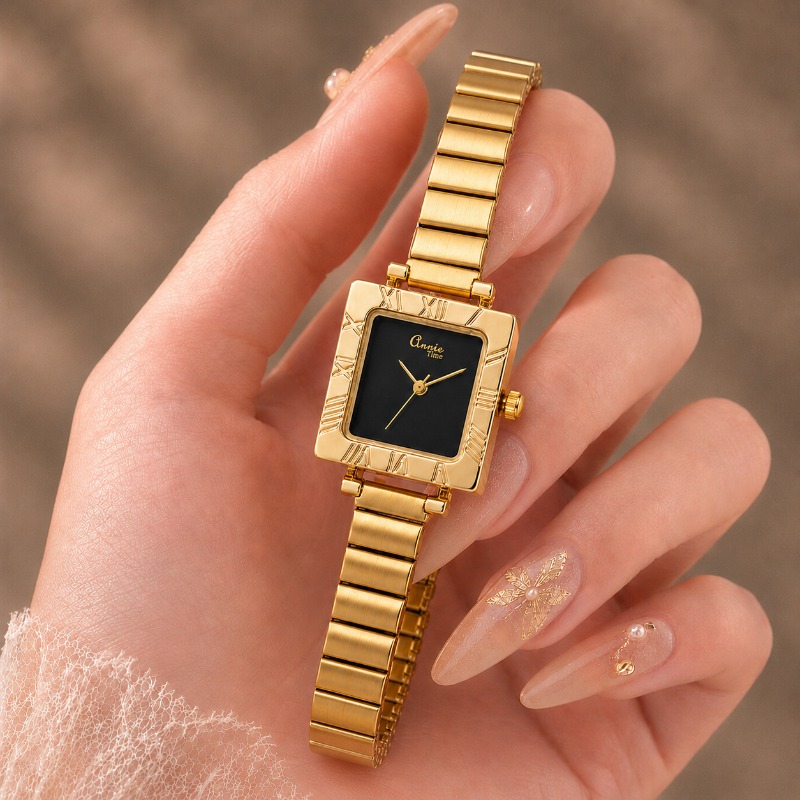 Luksusowy Złoty Kwadratowy Dam – Jewelry Watches For Kids recenzja i cena