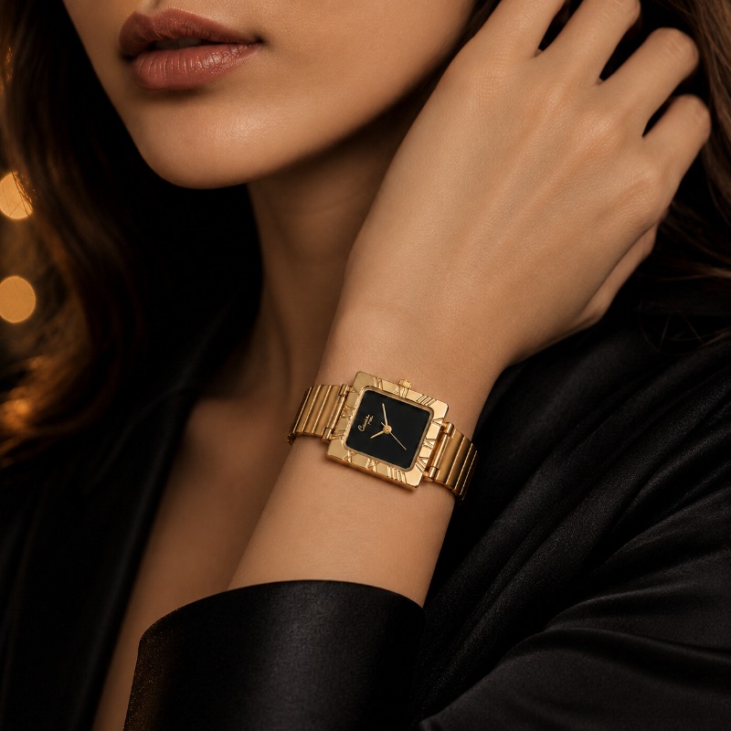 Luksusowy Złoty Kwadratowy Dam – Jewelry Watches For Kids recenzja i cena