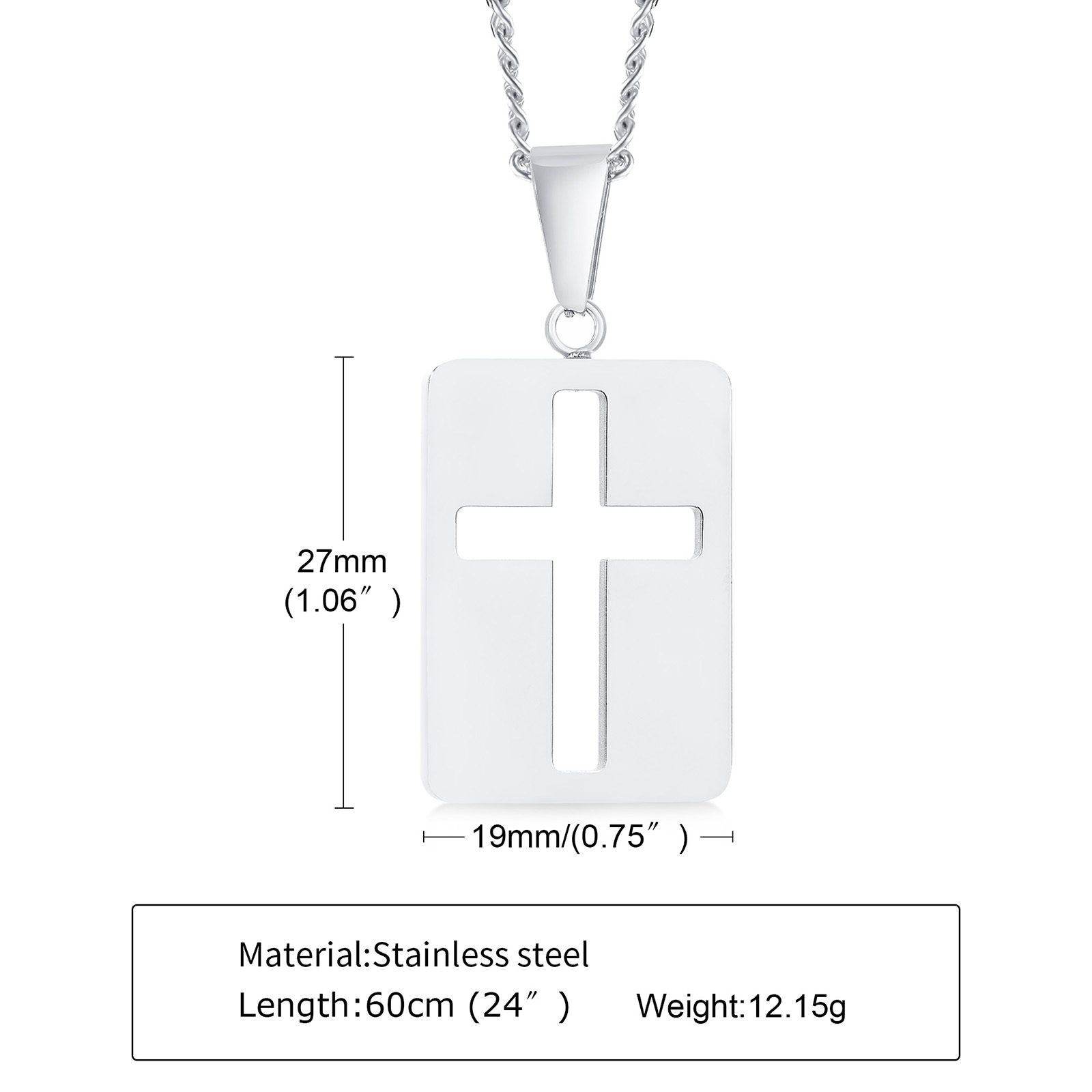 Męskie naszyjniki, krzyż wycią – Mens Dog Tag Necklace recenzja i cena